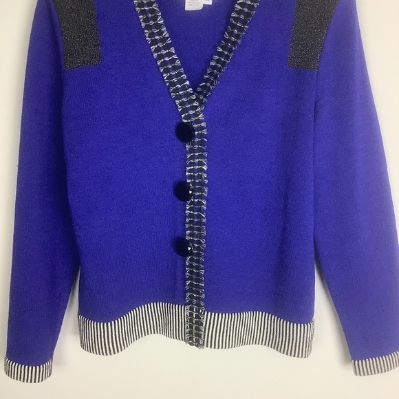 Michael Collection Royal Blue Wool Blazer M Vintage - Picture 6 of 10